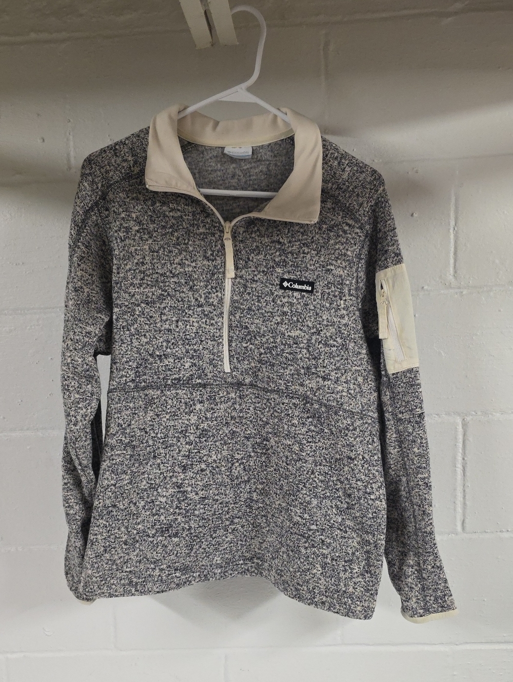 Columbia Women's Heathered Half-Zip Pullover Sweater - Cream & Gray